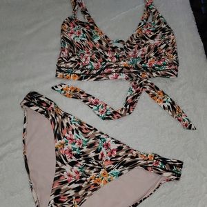 Womens LG Leopard and Floral Print Bikini